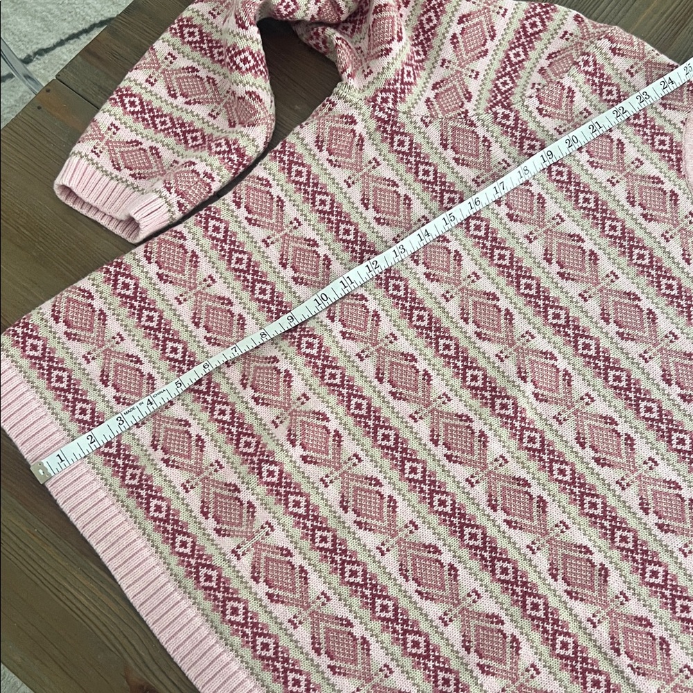 L.L. Bean Pink Patterned Crew Neck Sweater XL - Picture 6 of 6